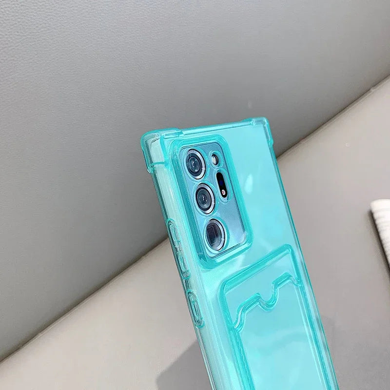 Transparente TPU Hülle mit Kartenfach für Samsung