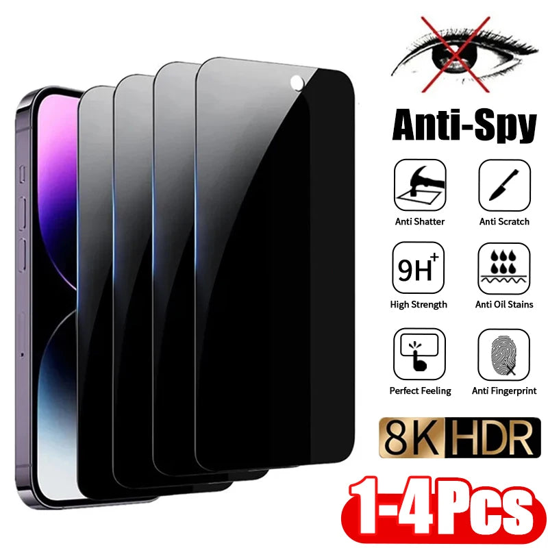 1–4 Stück iPhone Anti-Spion Glasfolie