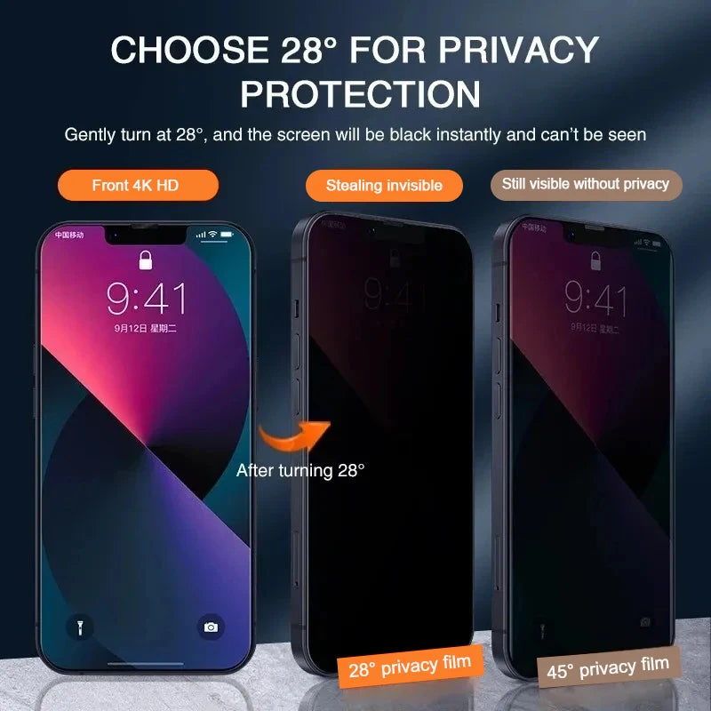 1–4 Stück iPhone Anti-Spion Glasfolie