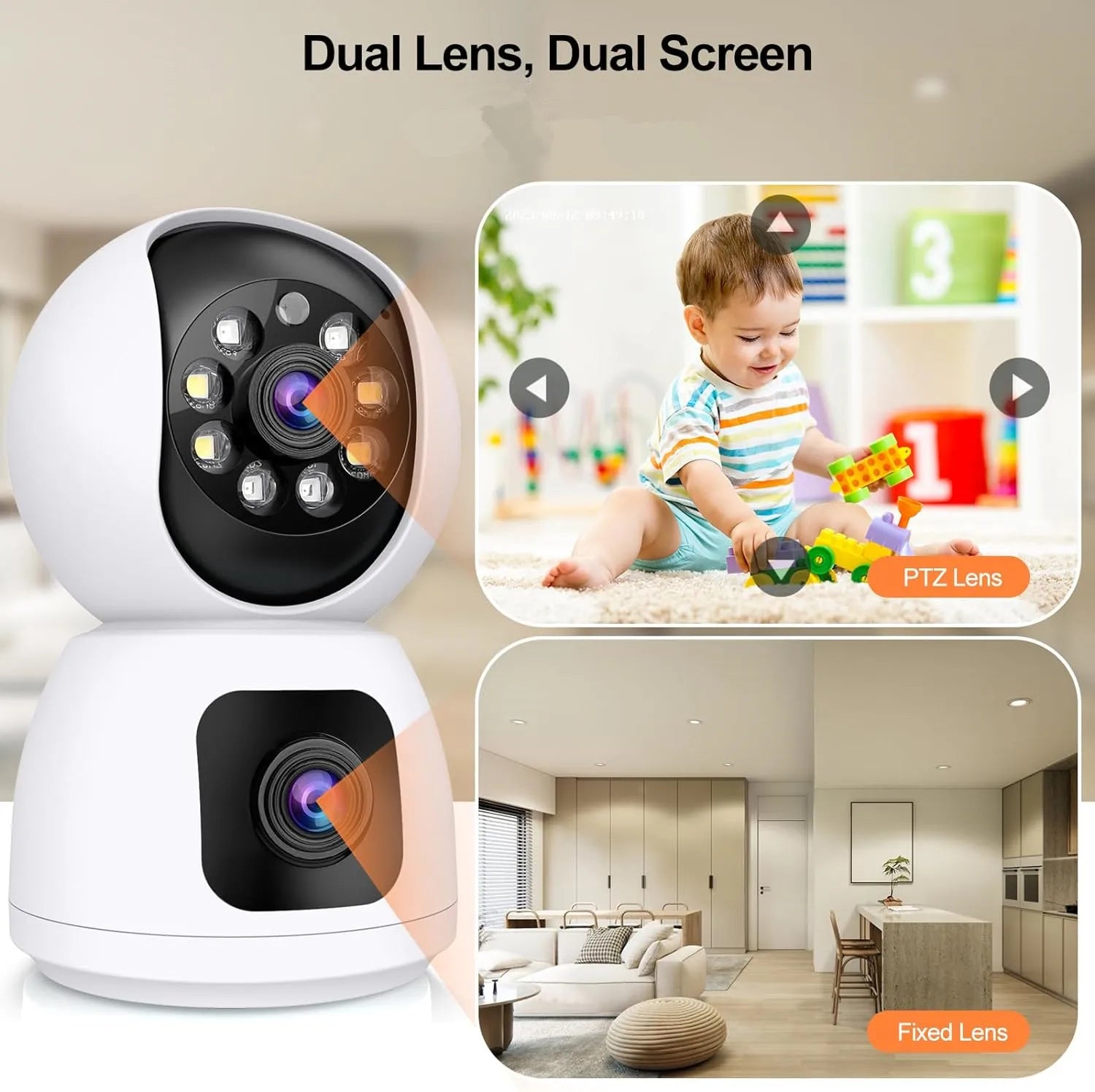 4K Dual-Objektiv WLAN-Kamera mit Auto-Tracking