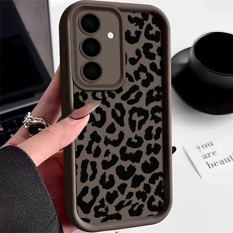 Leoparden Hülle Schwarz für Samsung Galaxy Modelle