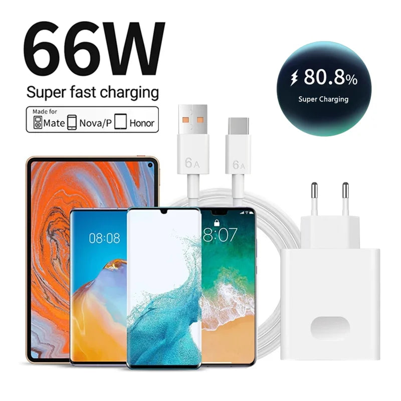 6A 66W Schnelllade-Typ-C-Kabel Huawei