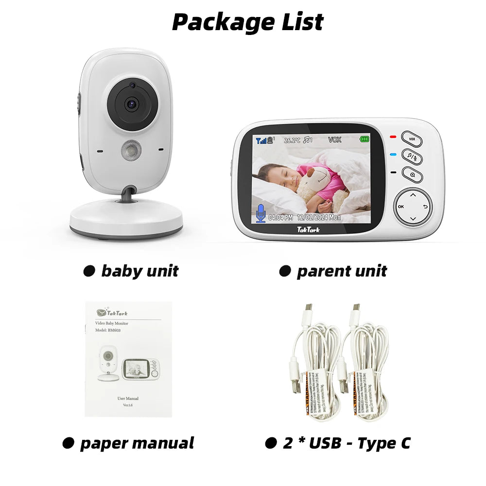 3,2 Zoll Baby Monitor mit Nachtsicht und Intercom