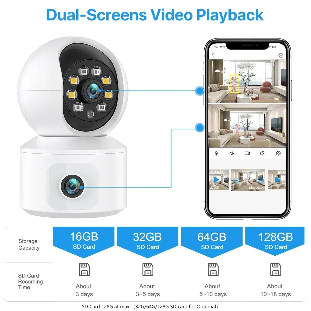 6MP Dual-Linse WLAN Kamera mit Auto-Tracking