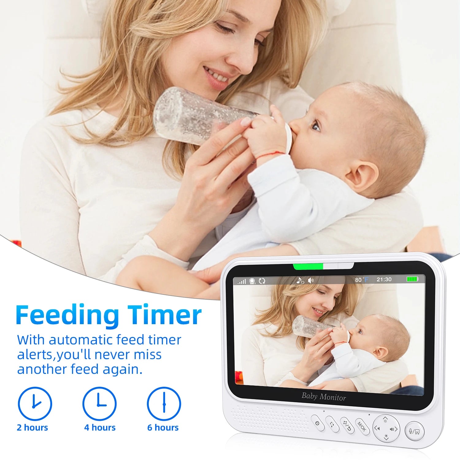 7-inch video baby monitor with pan-tilt-zoom