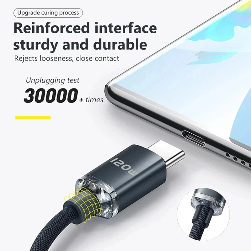 NNBILI 120W USB Typ-C Schnellladekabel