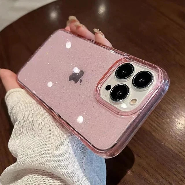 Luxus Bling Glitter klare Handyhülle iPhone 11–16 Pro Max