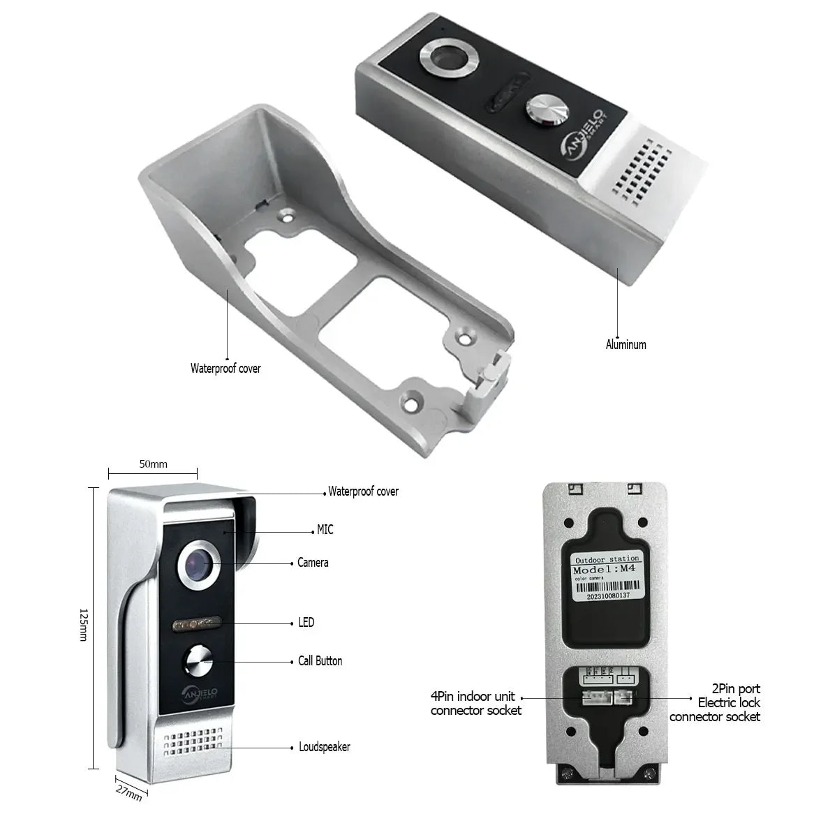 Anjielo Outdoor Video Doorbell with Night Vision