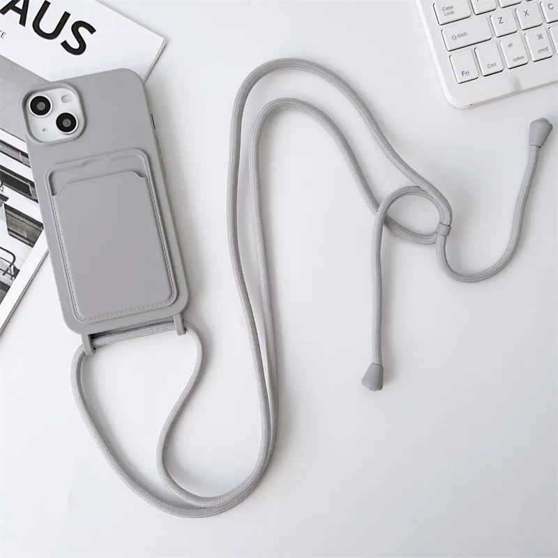 Umhängehülle Silikon für iPhone 16–11 Pro Max