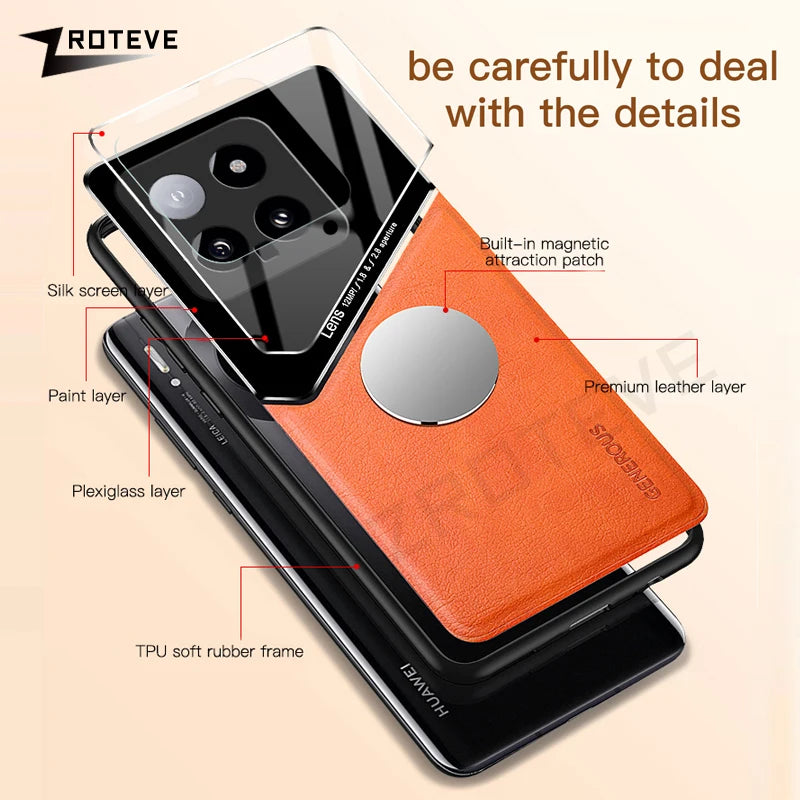 Xiaomi 14 PU Leder Hülle Magnetisch