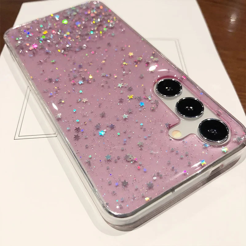 Glitzer Soft Silikon Clear Hülle für Samsung S25 Ultra