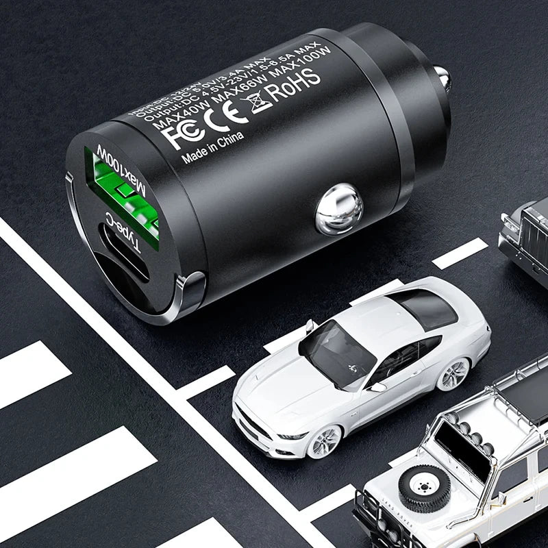 100W Auto Ladegerät USB C Schnellladeadapter