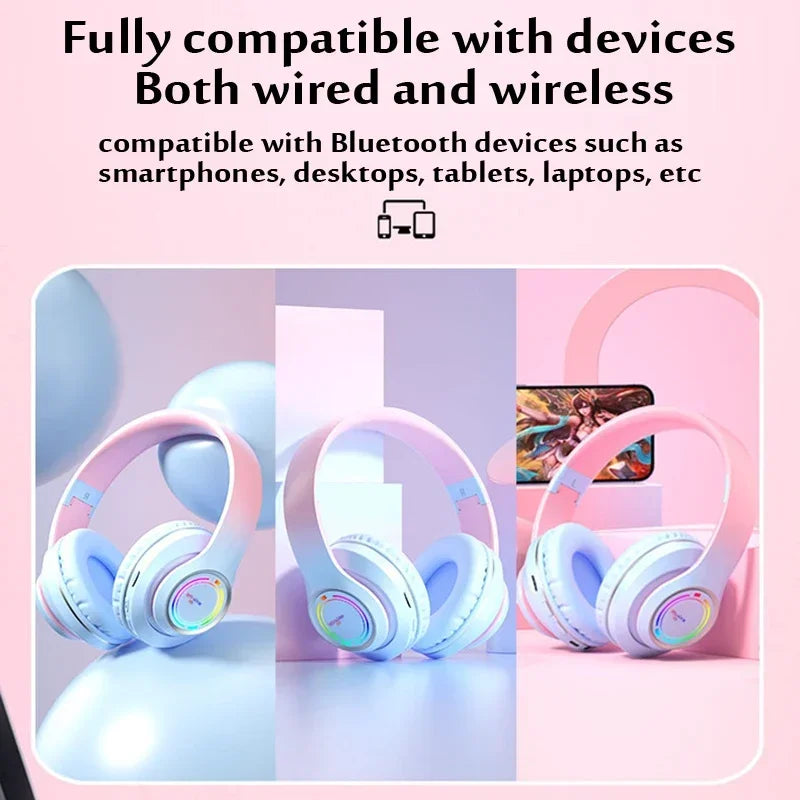 RGB Bluetooth Kabellose Kopfhörer Kinder