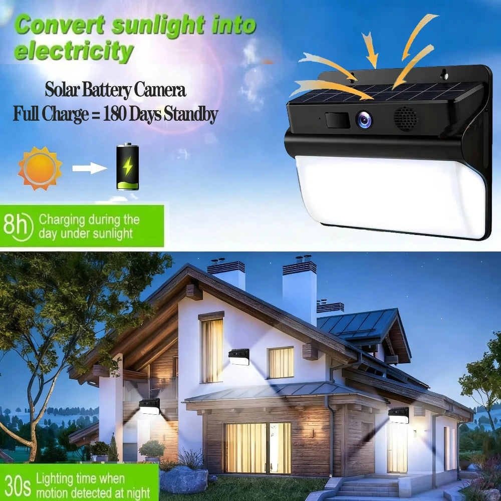 Solar WLAN Kamera 2K Outdoor mit Akku & Spotlight