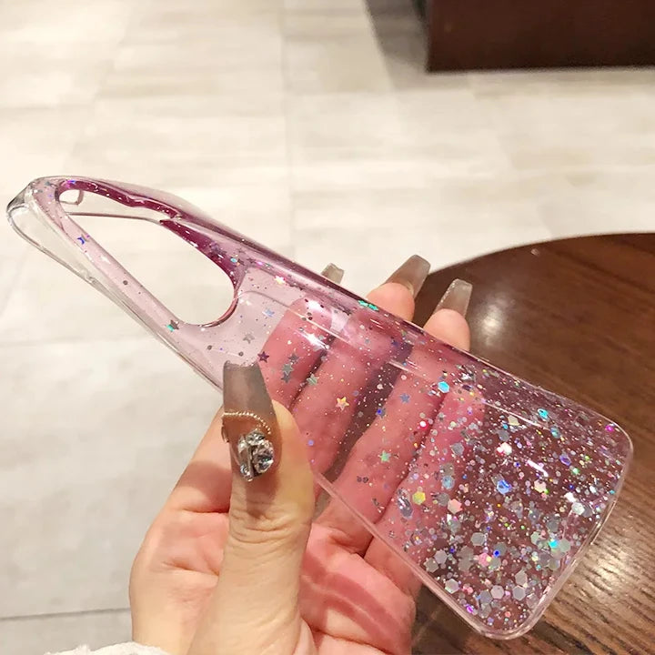 Glitzer Soft Silikon Clear Hülle für Samsung S25 Ultra