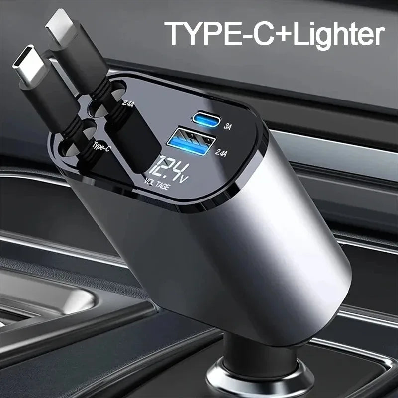 4-in-1 120W Auto Ladegerät USB-C Schnellladen
