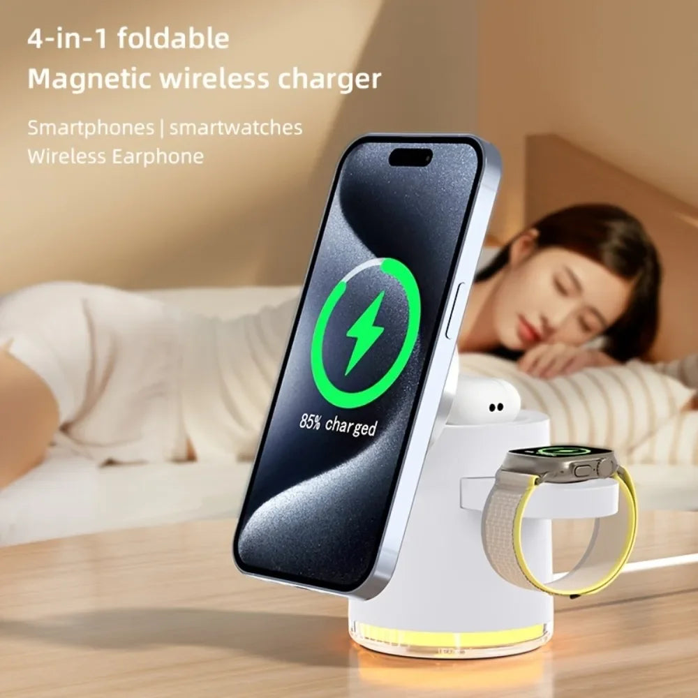 Faltbare 4-in-1 Qi2 Ladestation für iPhone & Watch