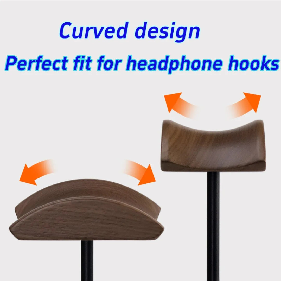 Metall-Walnuss Kopfhörerständer Holzhalter Schreibtisch