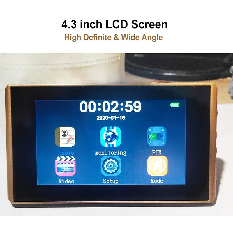 Digitaler Video-Türspion mit 4,3" Monitor & Sensor