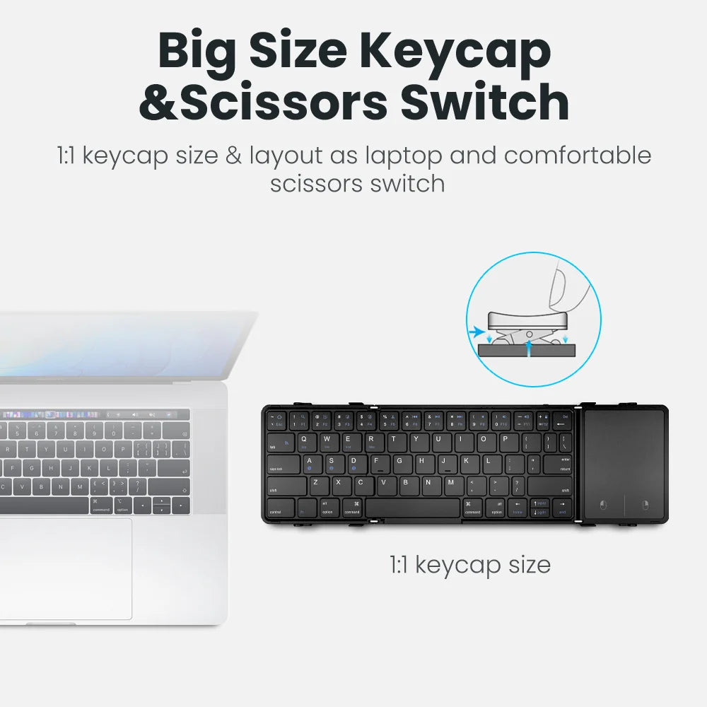 BOW Bluetooth faltbare kabellose Tastatur mit Touchpad