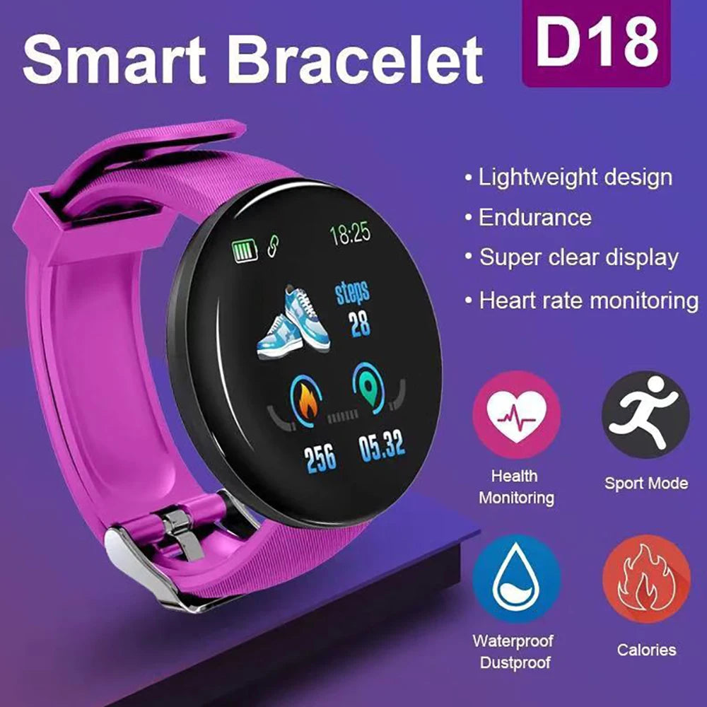 D18 Fitness Smartwatch für Damen und Herren 2025
