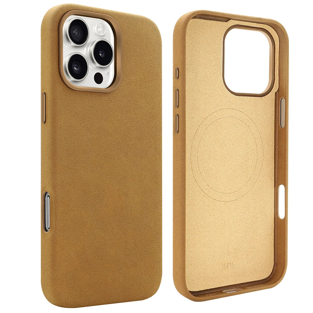 Wildleder Lederhülle für iPhone 17 mit MagSafe