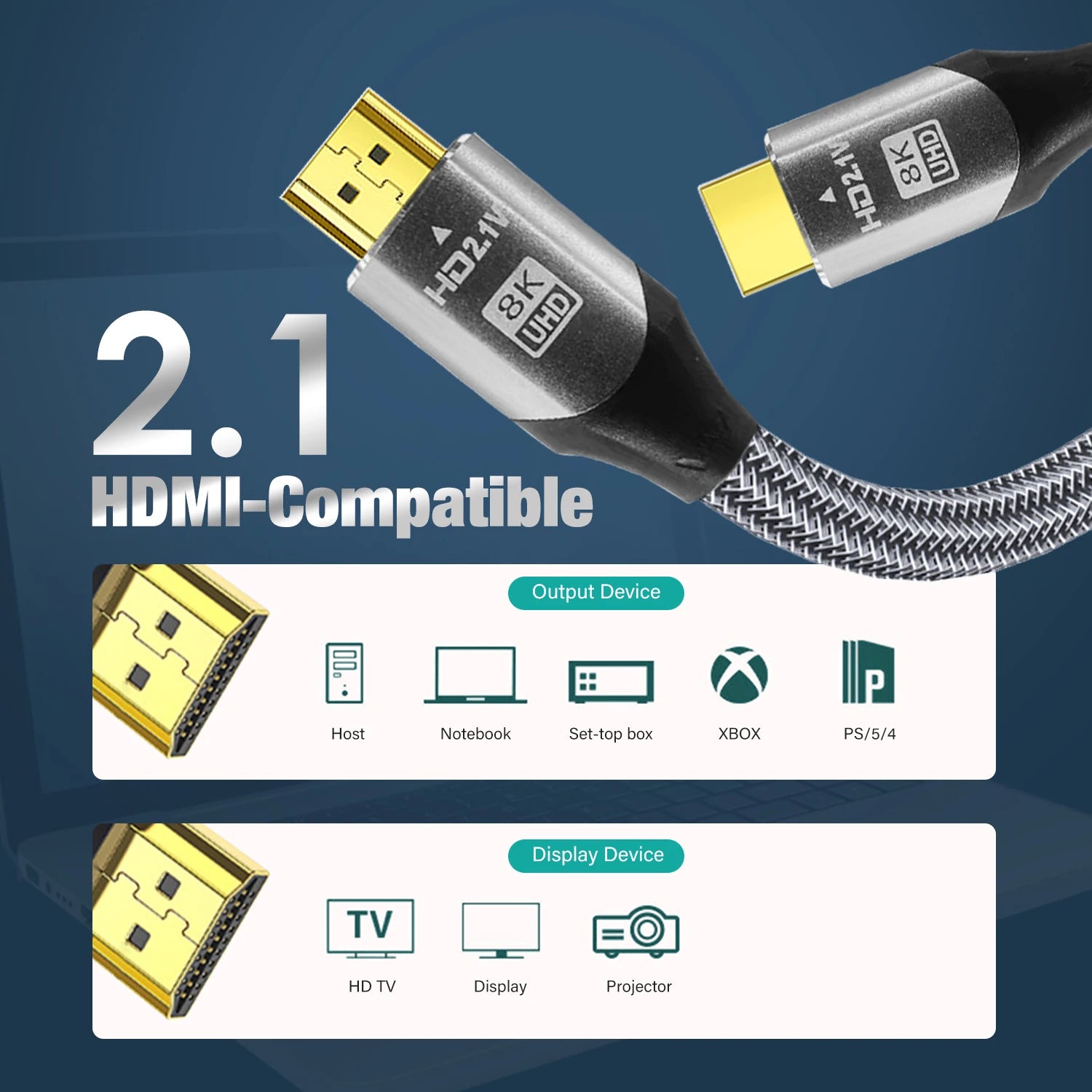 HDMI 2.1 Kabel 8K 60Hz 4K 120Hz HDR 1–12m