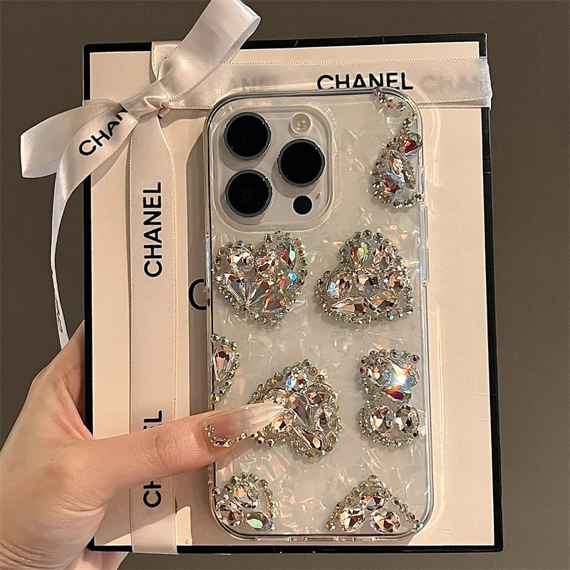 Glitzer Herz Diamond Hülle für iPhone 17