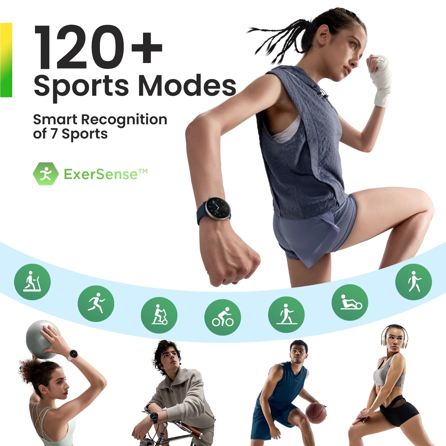 Kompakte 43mm Smartwatch mit 120 Sportmodi & Sensoren