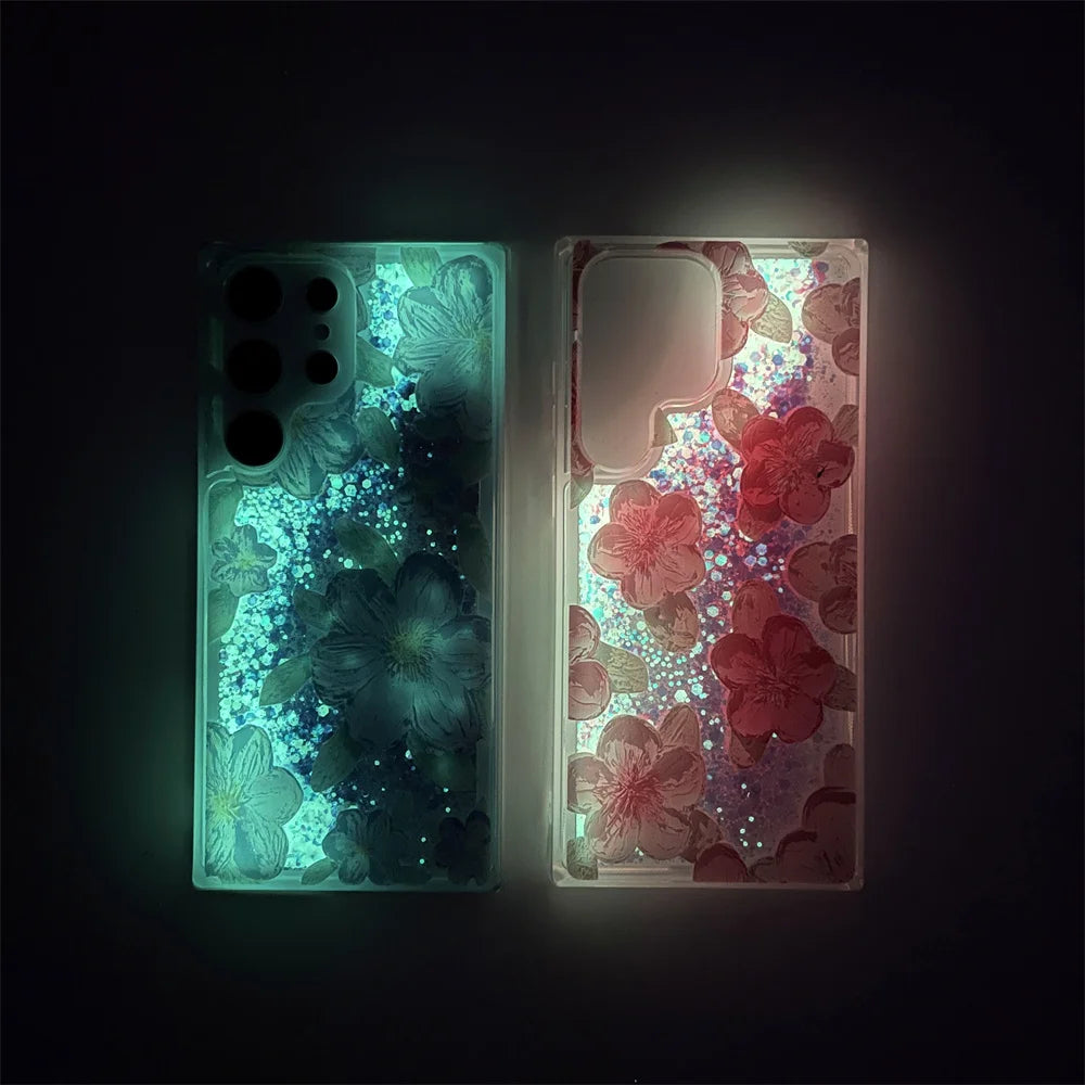 Leuchtende Blumen Hülle im Ölgemälde-Stil für Samsung