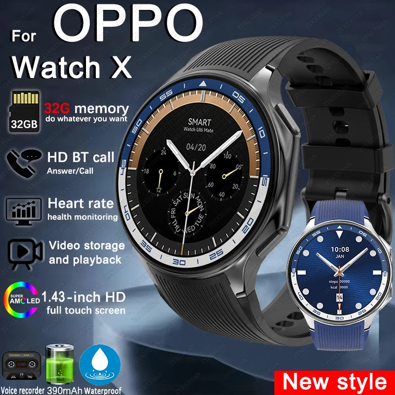 Elegante Smartwatch 2025 mit Video & Fitnessfunktionen