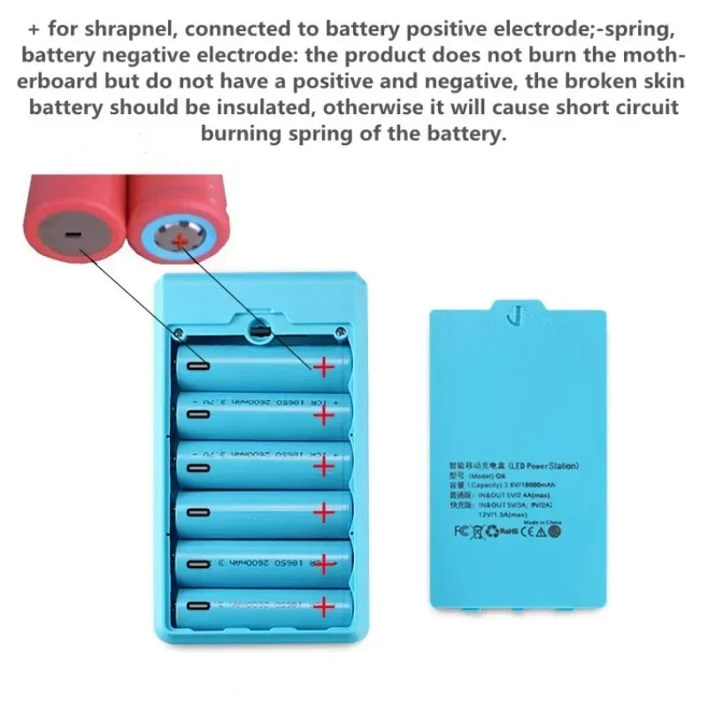 Tragbare DIY Powerbank Hülle 6x18650