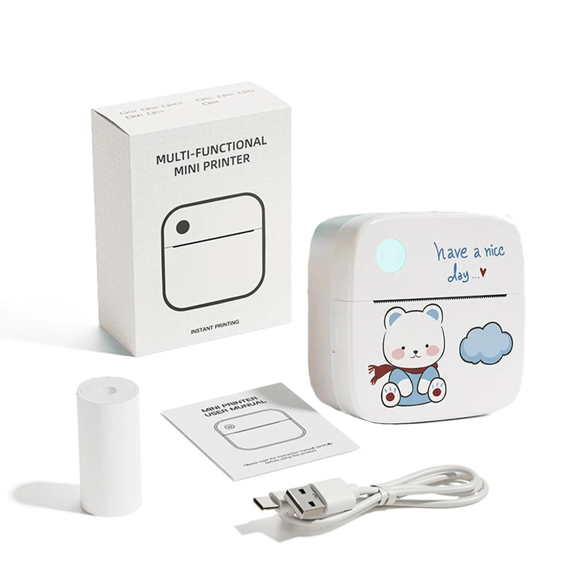 Tragbarer Mini-Thermodrucker Bluetooth ohne Tinte