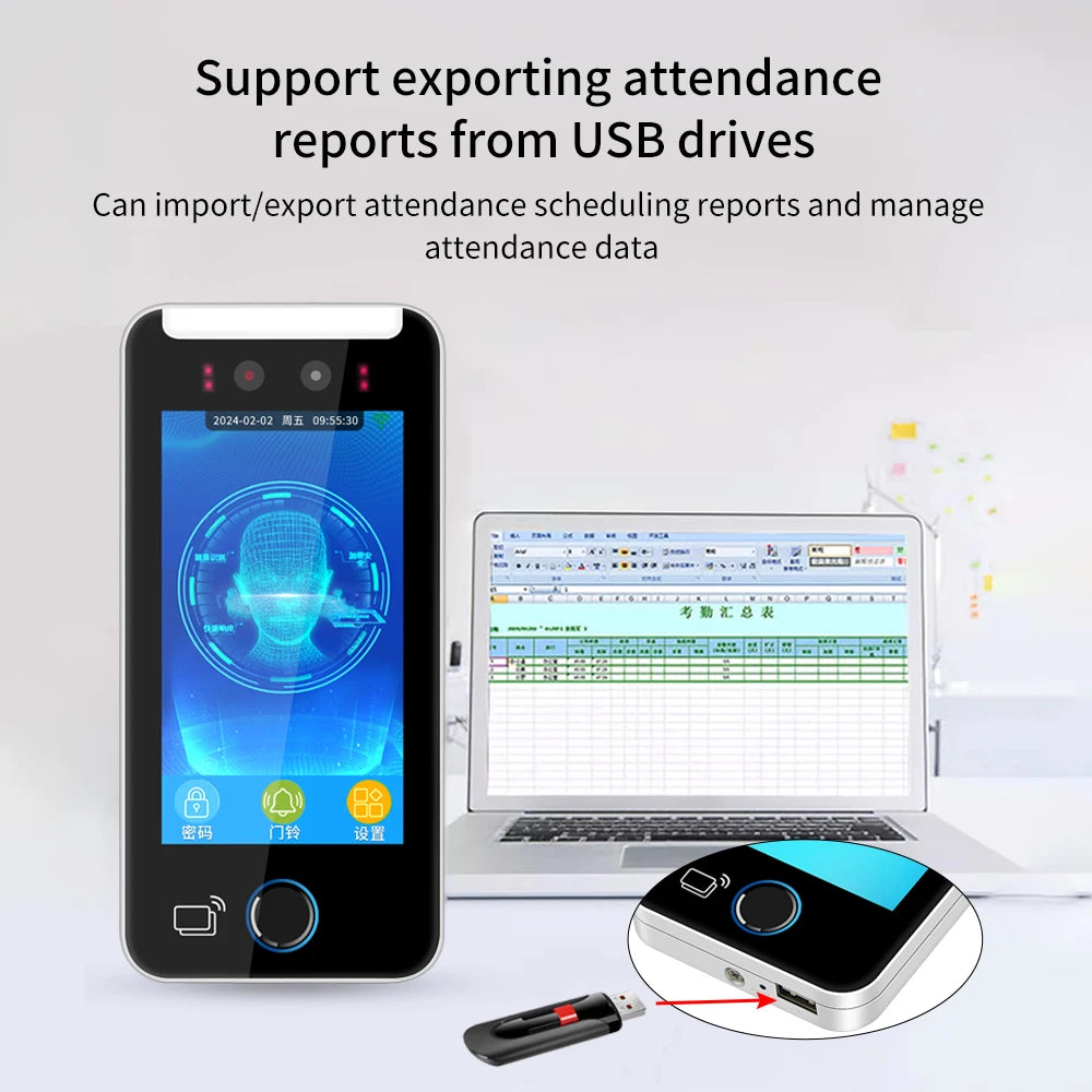 5" AI Face Recognition &amp; Fingerprint Terminal WiFi