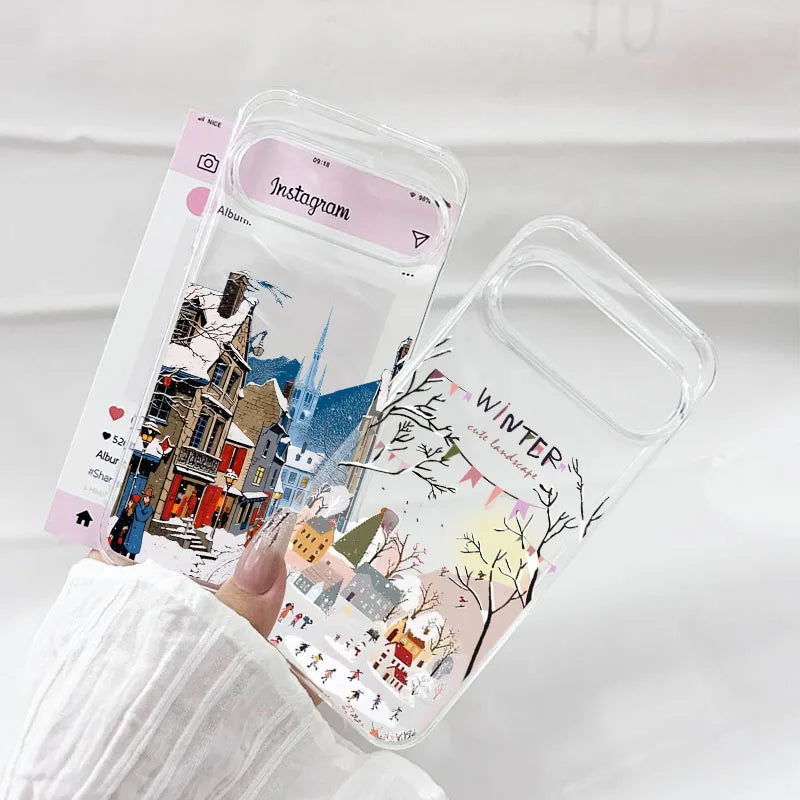 Schöne Winter Handyhülle mit Schneelandschaft für Google Pixel