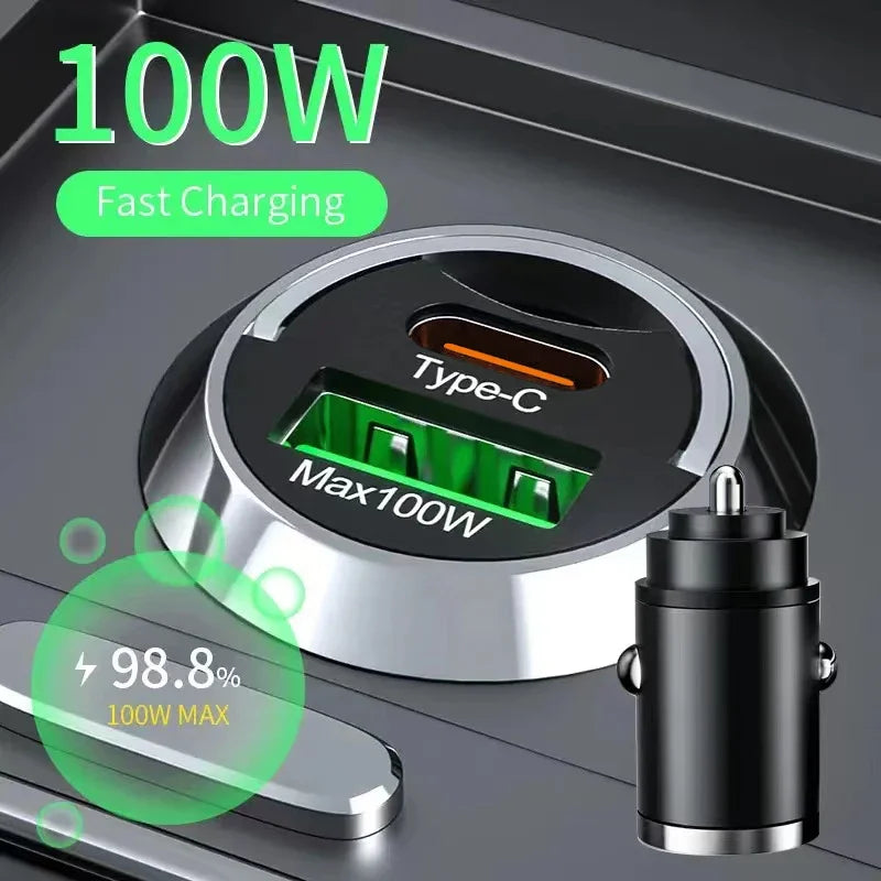 100W USB-C Autoladegerät Schnellladung Typ C Adapter