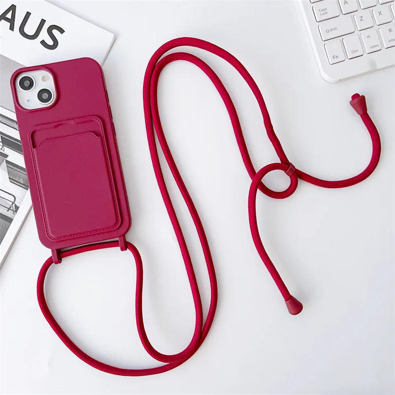 Umhängehülle Silikon für iPhone 16–11 Pro Max