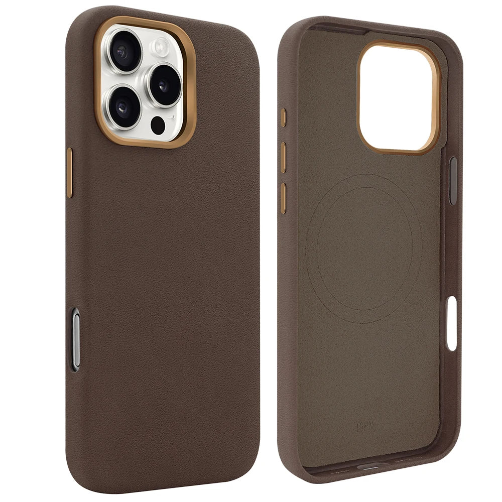 Wildleder Lederhülle für iPhone 17 mit MagSafe