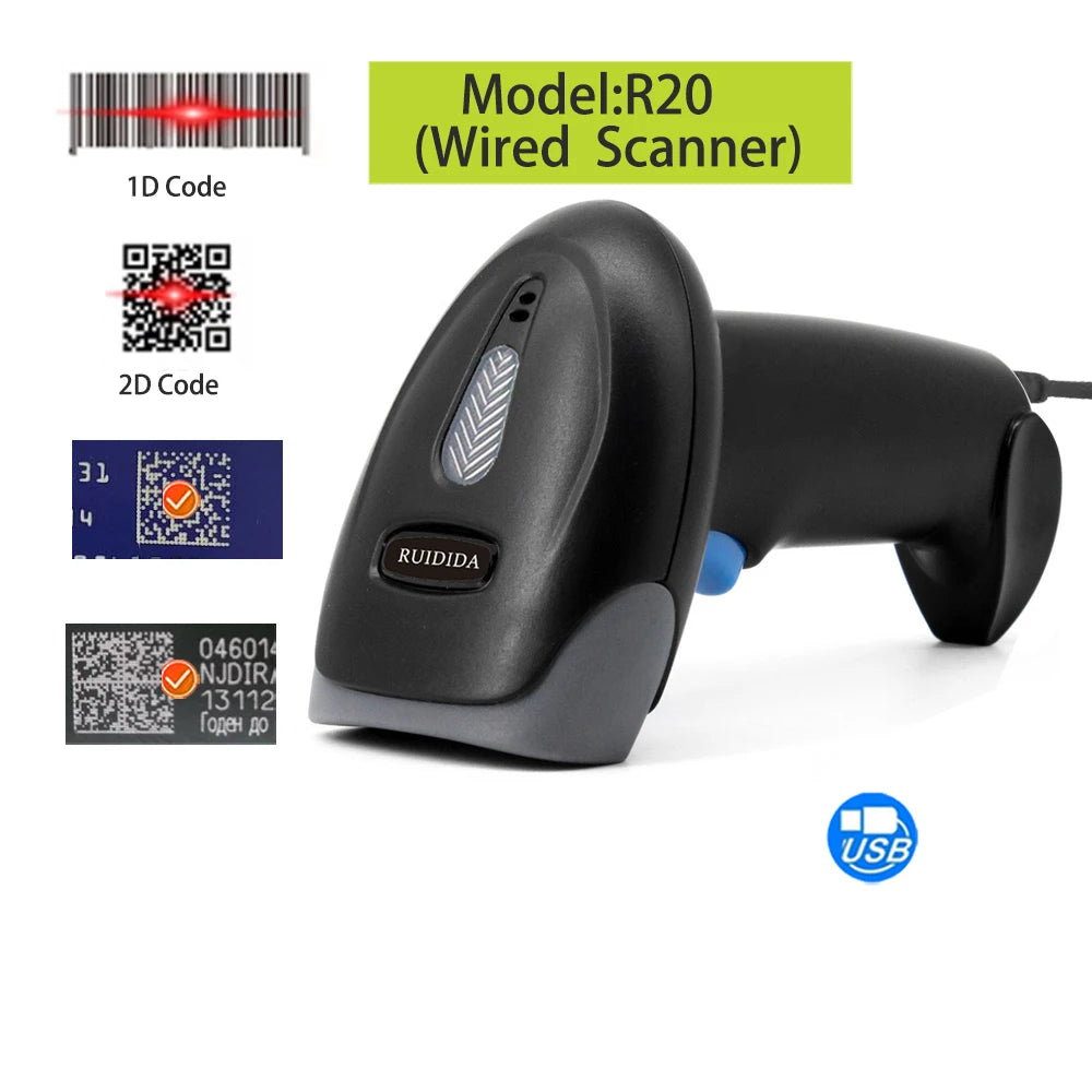 Kabelgebundener 1D/2D Barcode Scanner USB
