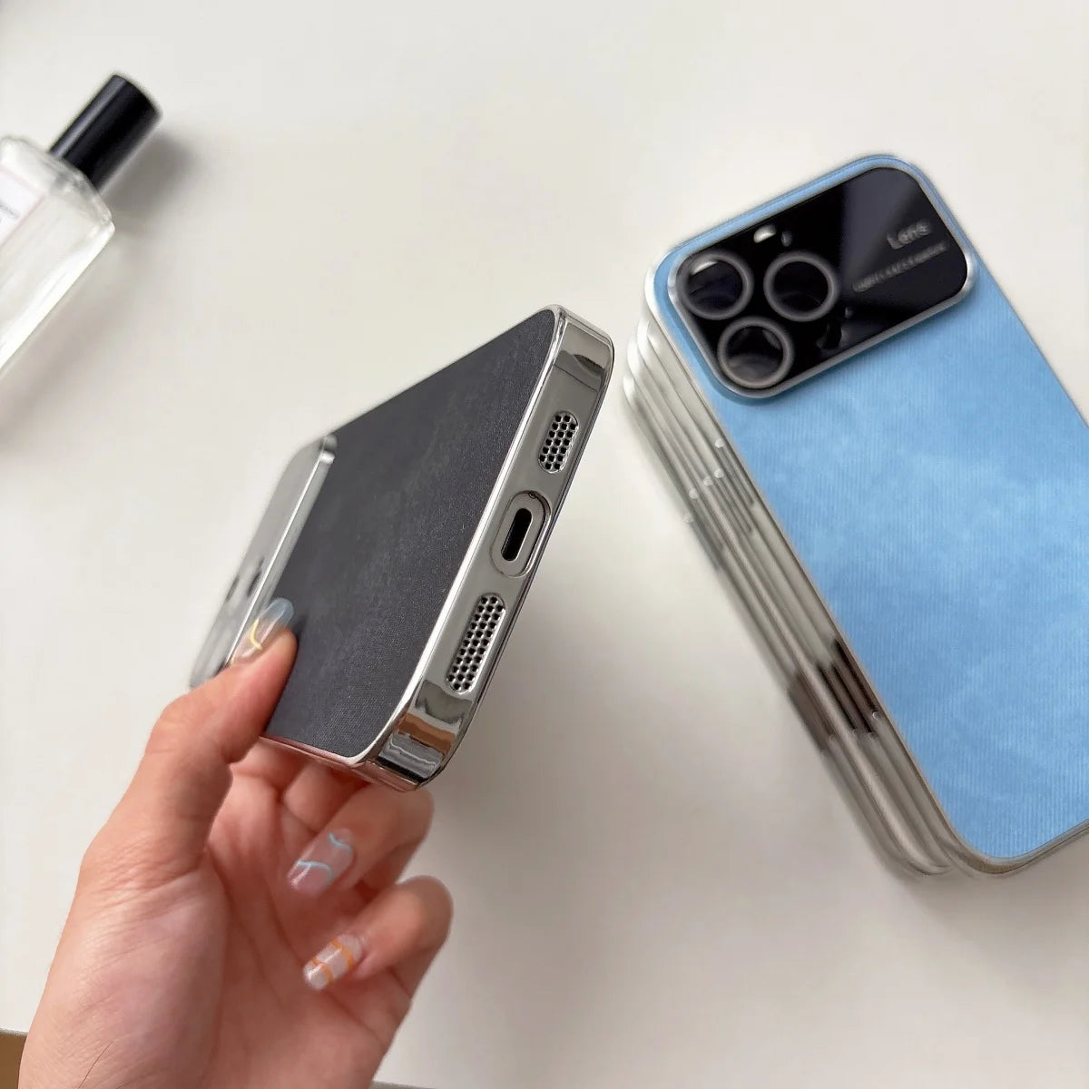 Retro Cowboy Stoff Handyhülle mit Fenster