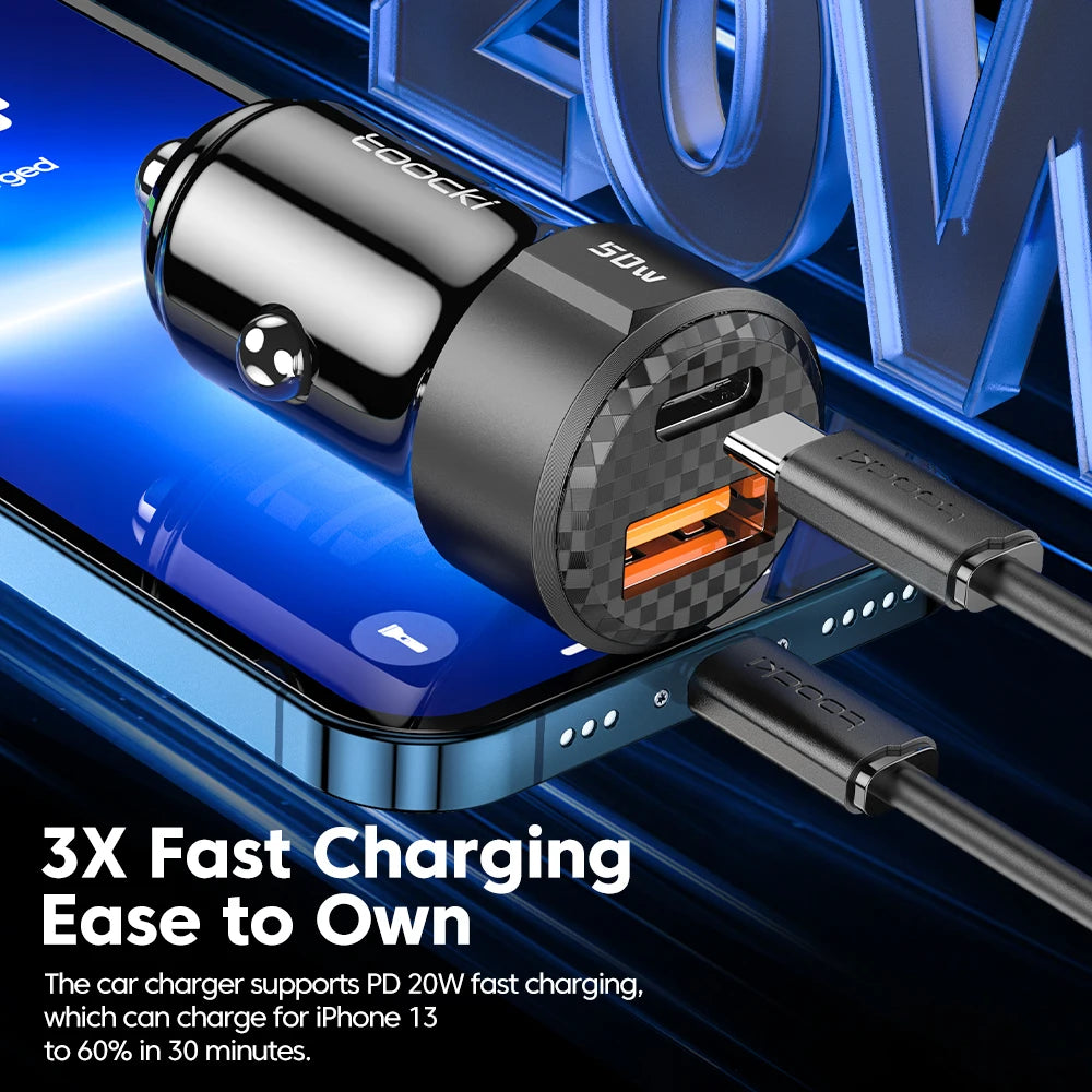 50W QC PD 3.0 Autoladegerät USB C