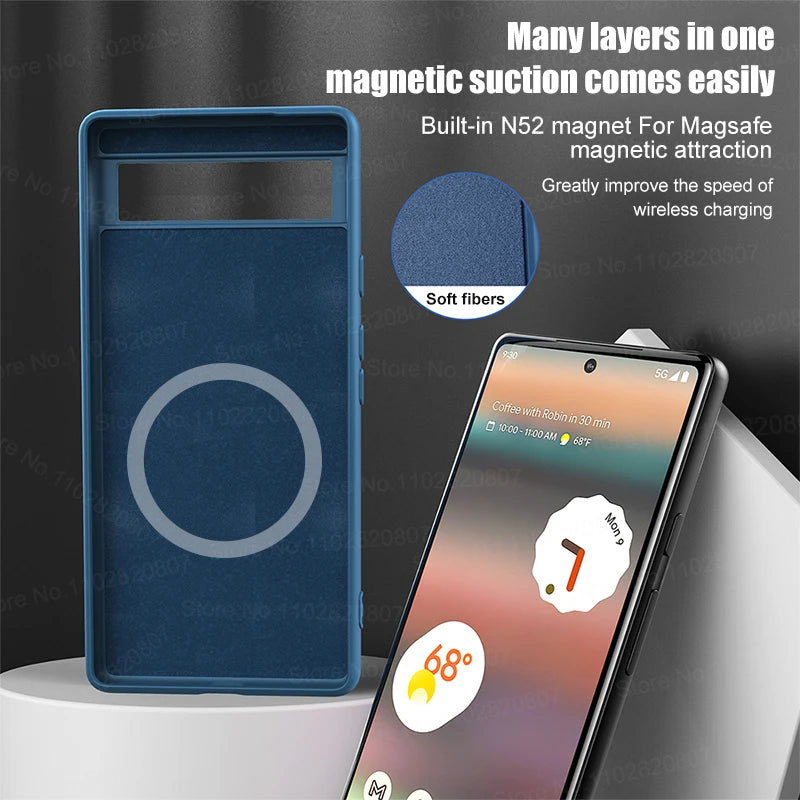Luxus Flüssigsilikon Magnethülle Pixel