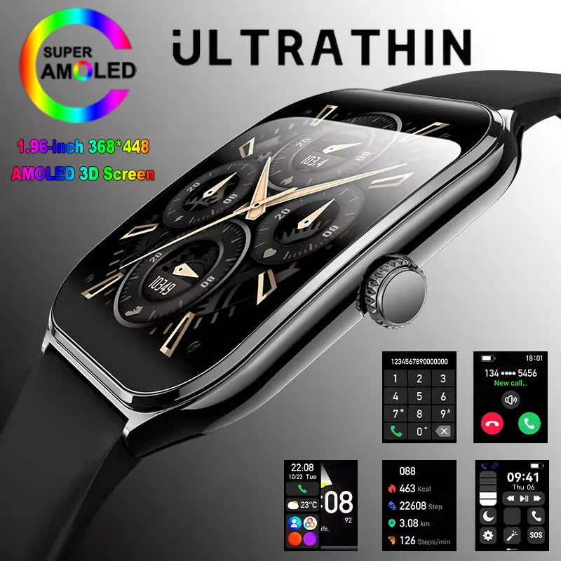 Ultra dünne Smartwatch 1,96" AMOLED mit Sportmodus