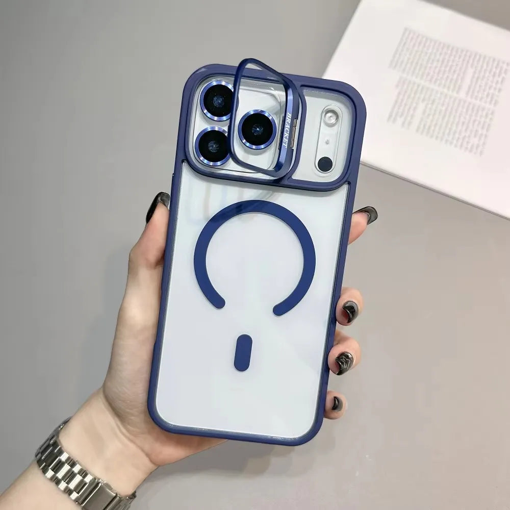 Transparente Magsafe Hülle für iPhone 17 mit Halter