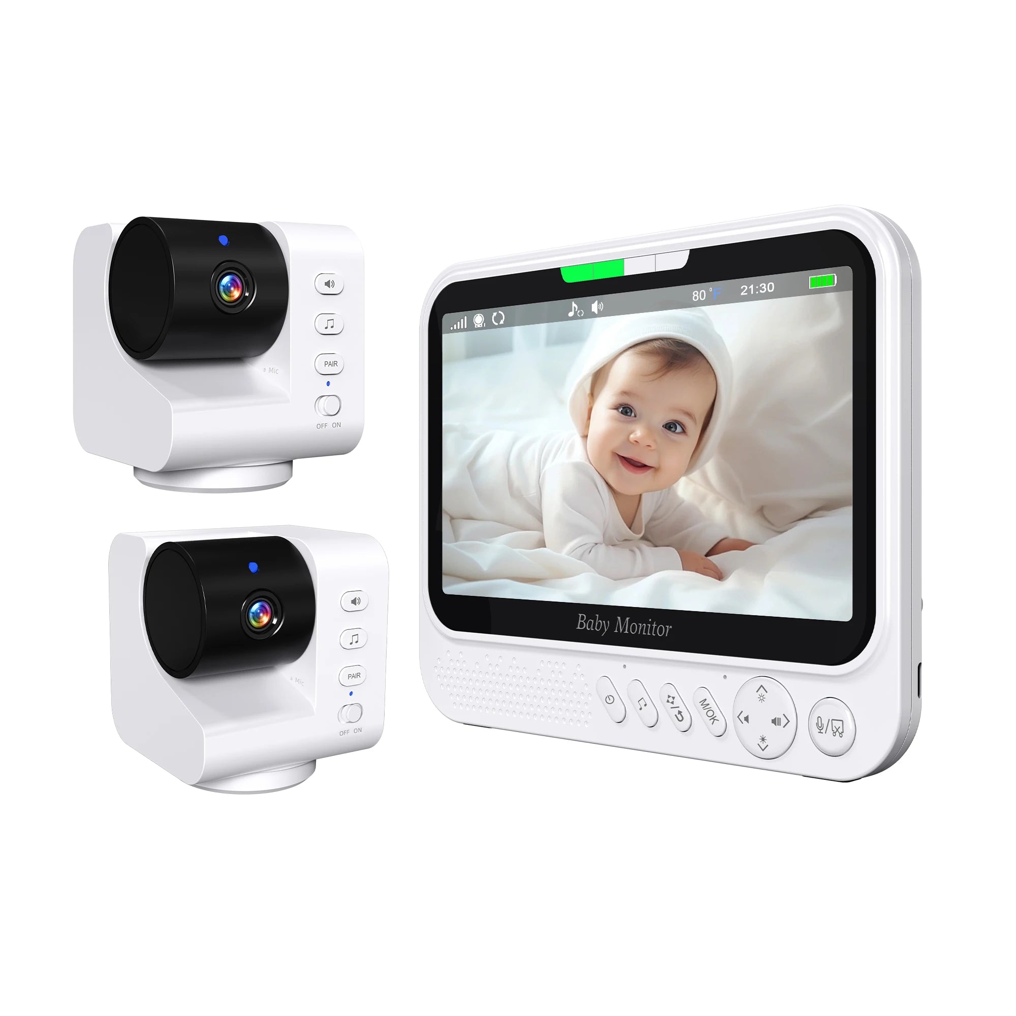 7-Zoll PTZ Baby Monitor mit Nachtsicht & Temperatur