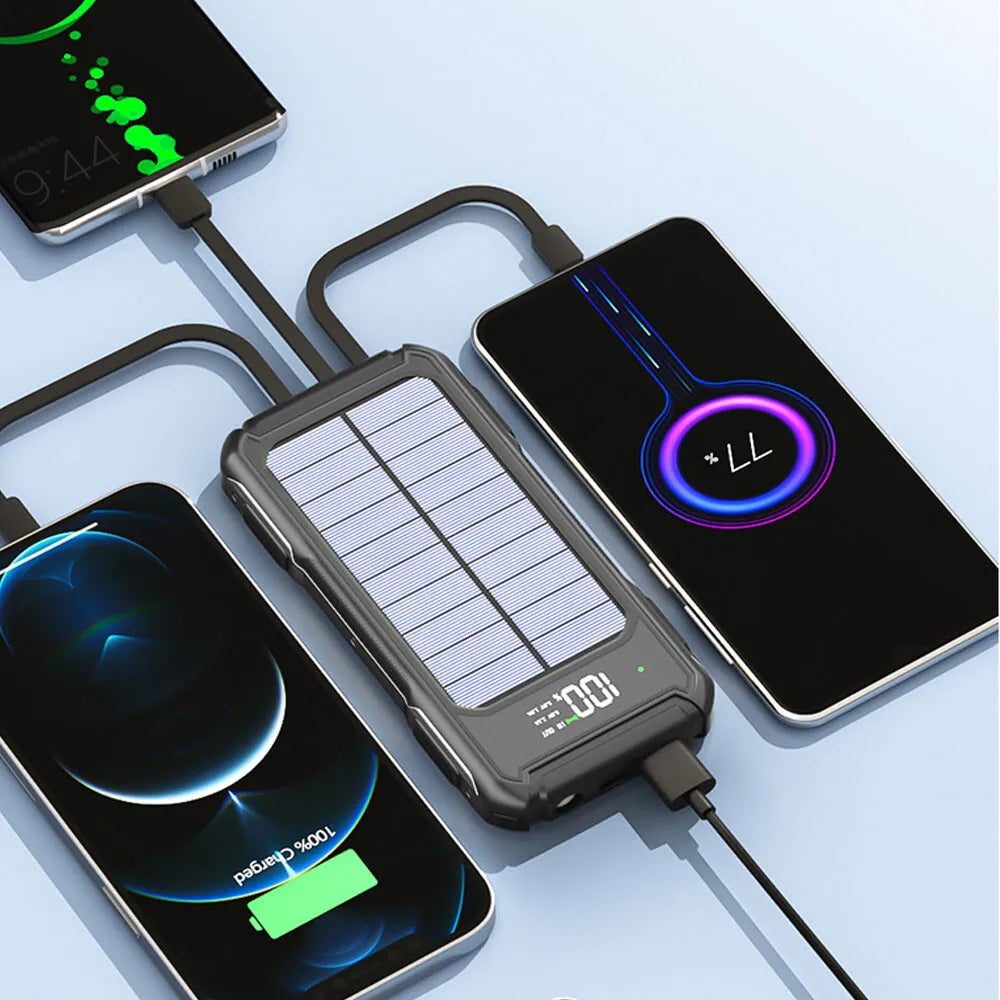 Solar Power Bank 20000mAh 4-port USB Charger
