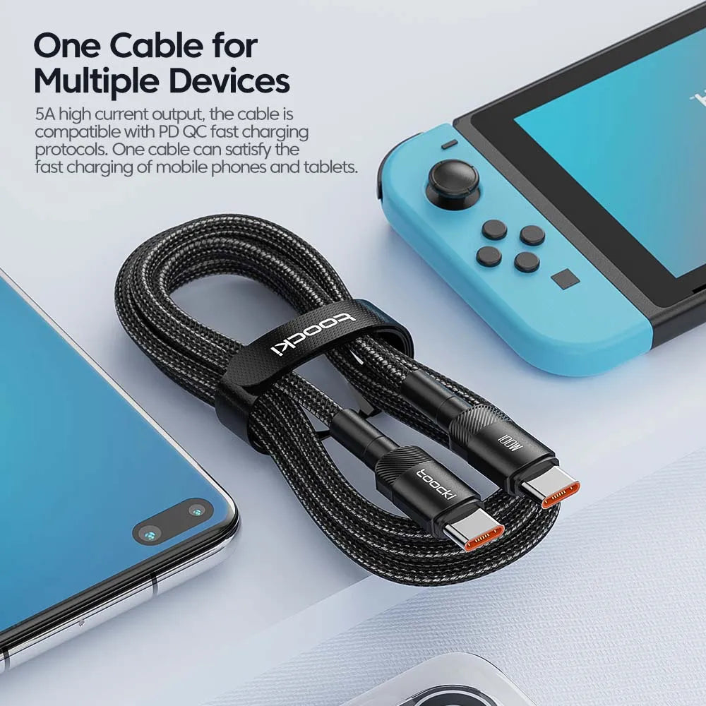 Toocki 100W USB-C Typ-C Schnellladekabel