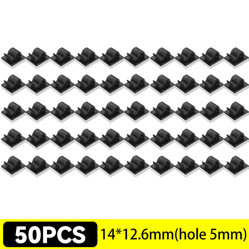 Selbstklebende Kabelklemmen 5–50 Stück für Ordnung