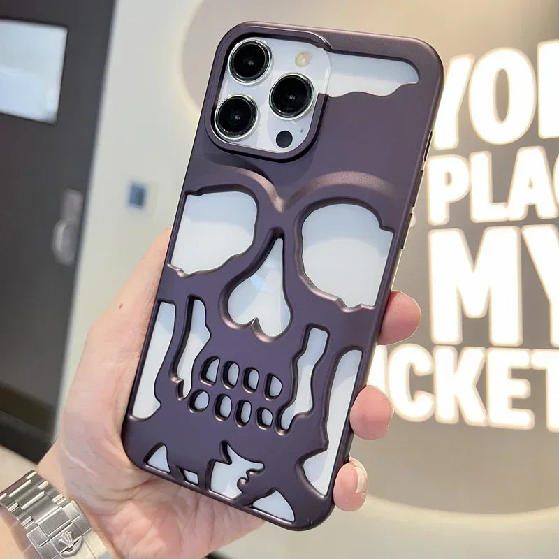 3D Matte Metallic Totenkopf Handyhülle iPhone