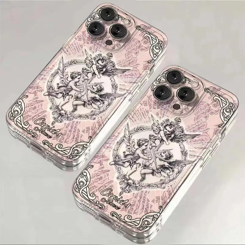 Retro Engel Rüstung Hülle iPhone 16–7 SE